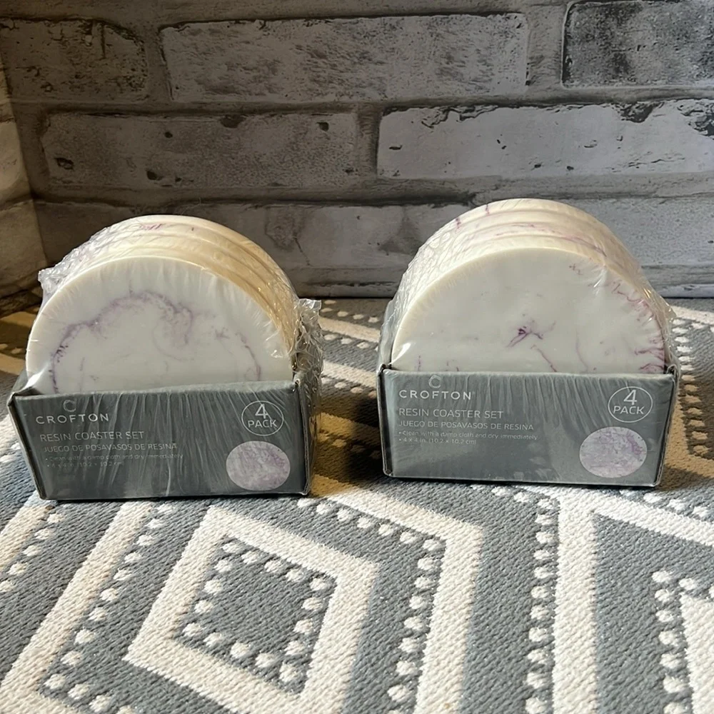 4 pack resin marbled coasters